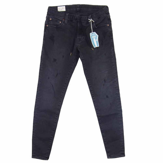 BIG JOHN ビッグジョン MMM336H-D61C TAPERED JOGGER ダメージ加工 テーパードジョガー パンツ ブラック系 26【美品】【中古】