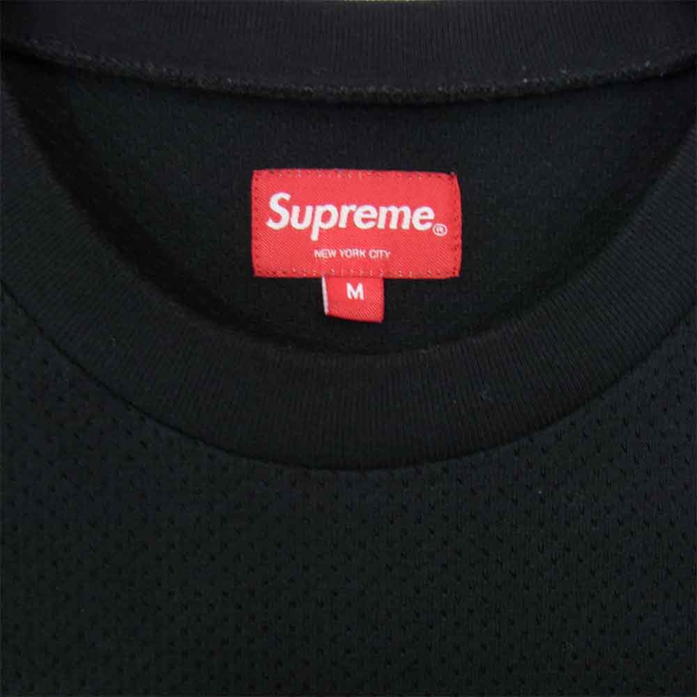 Supreme シュプリーム 20SS Cotton Mesh Gradient Logo S/S Top グラディエント ロゴ 半袖Tシャツ ブラック系 レッド系 M【中古】