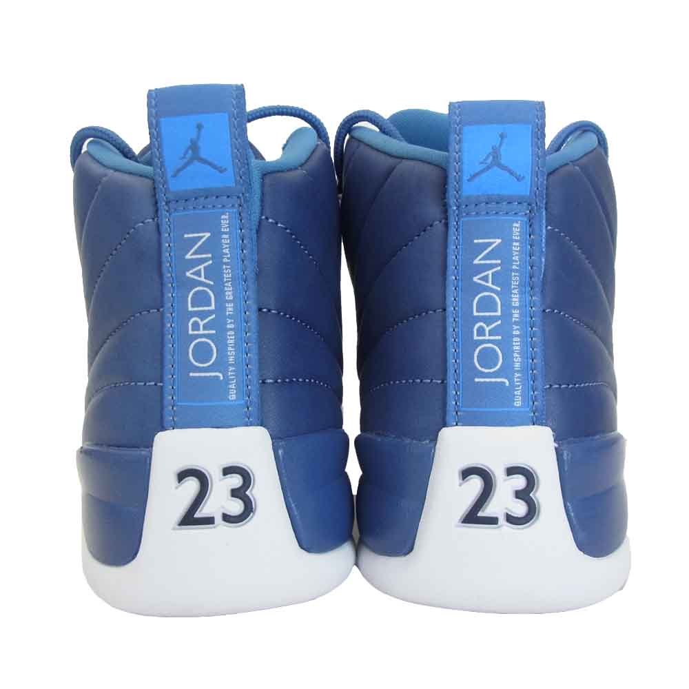 NIKE ナイキ 130690-404 AIR JORDAN 12 エアジョーダン 12 RETRO レトロ STONE BLUE ストーンブルー スニーカー ブルー系 ホワイト系【新古品】【未使用】【中古】