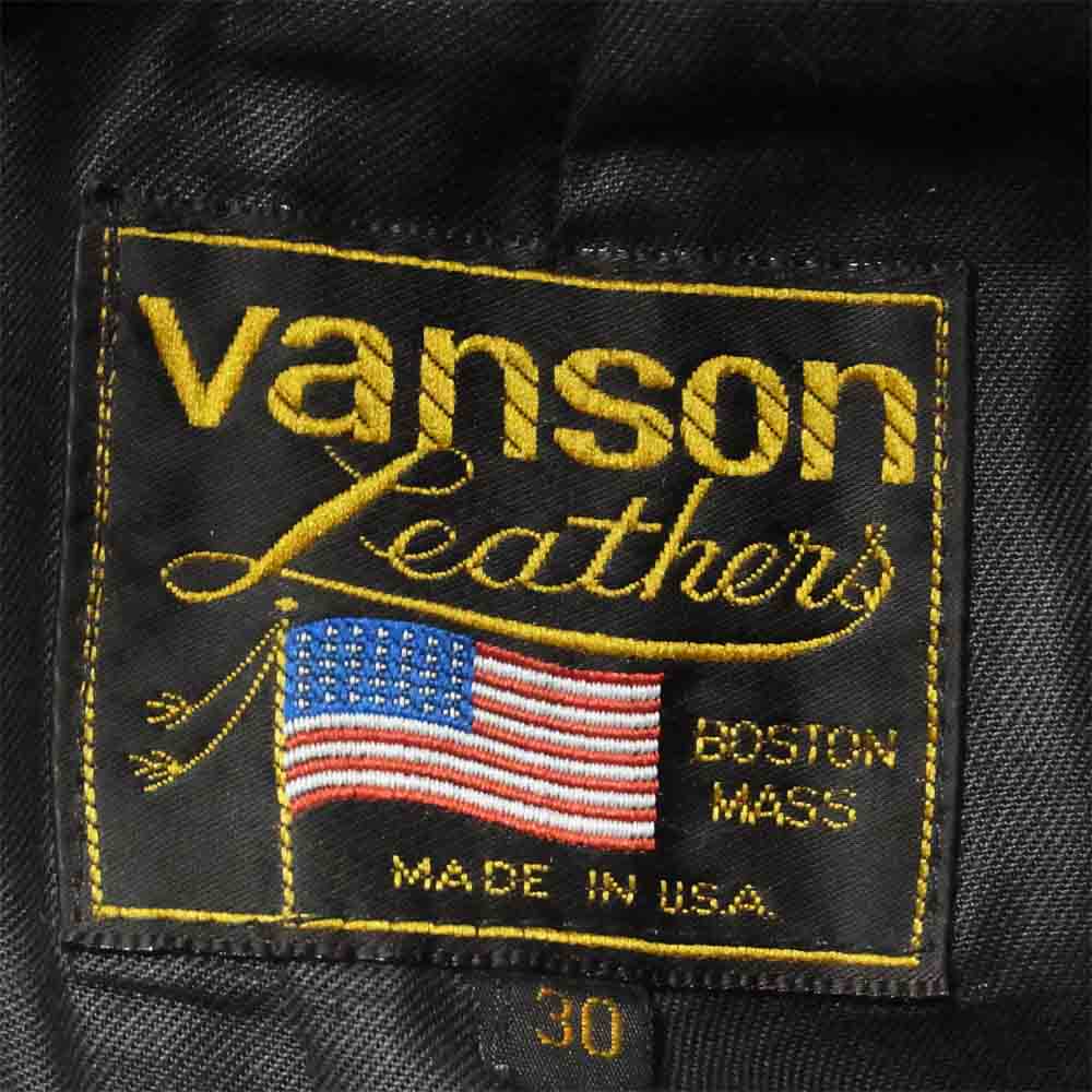 VANSON バンソン TALON ジップ レザー パンツ アメリカ製 ブラック系 30【中古】