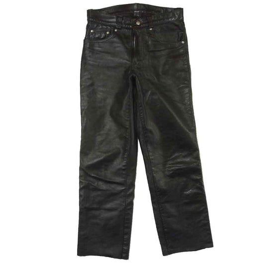 schott ショット IDEAL ジップ レザー パンツ アメリカ製 ブラック系 30【中古】