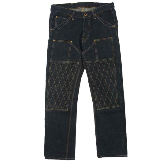 トロフィークロージング W KNEE DIRT DENIM ダブルニー デニム パンツ インディゴブルー系 28【中古】