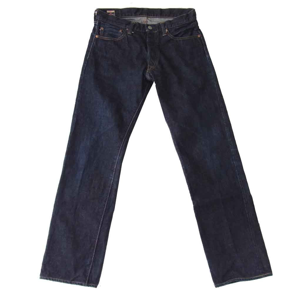 MOMOTARO JEANS 桃太郎ジーンズ 0205SP 出陣 スリムストレート ボタンフライ デニムパンツ インディゴブルー系 31【中古】