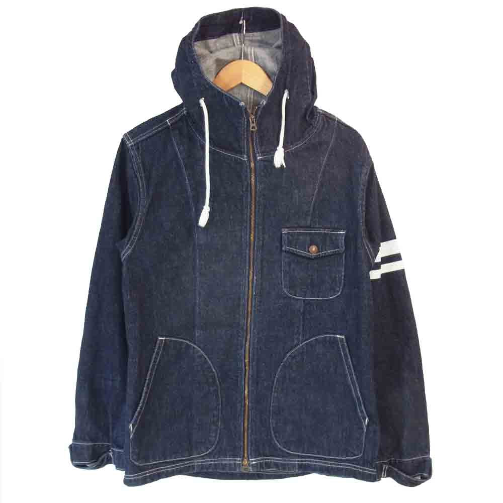 MOMOTARO JEANS 桃太郎ジーンズ 出陣 8oz デニム ジップアップ パーカー インディゴブルー系 38【中古】
