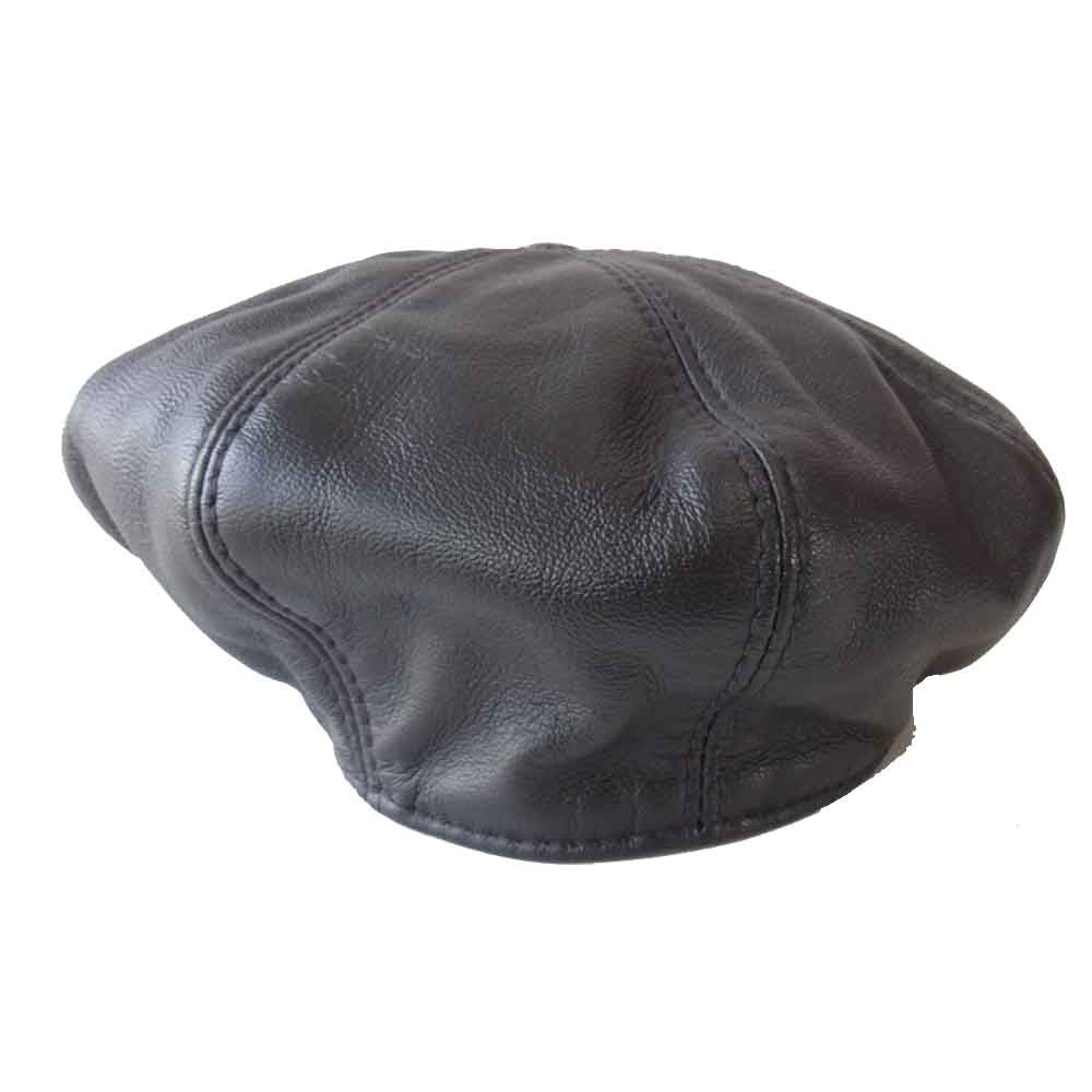 LANGLITZ LEATHERS ラングリッツレザーズ レザー ベレー ハット 帽子 ブラック系 M【中古】