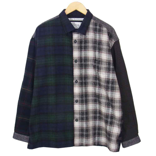 WHITE MOUNTAINEERING ホワイトマウンテニアリング 20AW WM2073115 CONTRASTED BIG CHECK SHIRT コントラステッド ビッグ チェックシャツ ネイビー系 3【美品】【中古】