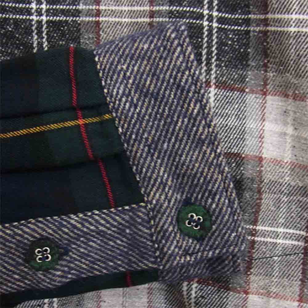 WHITE MOUNTAINEERING ホワイトマウンテニアリング 20AW WM2073115 CONTRASTED BIG CHECK SHIRT コントラステッド ビッグ チェックシャツ ネイビー系 3【美品】【中古】