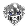BILL WALL LEATHER ビルウォールレザー ギャラ付 ゴシッククロス ヴィンテージスカル リング ブルーストーン カスタム シルバー系【中古】