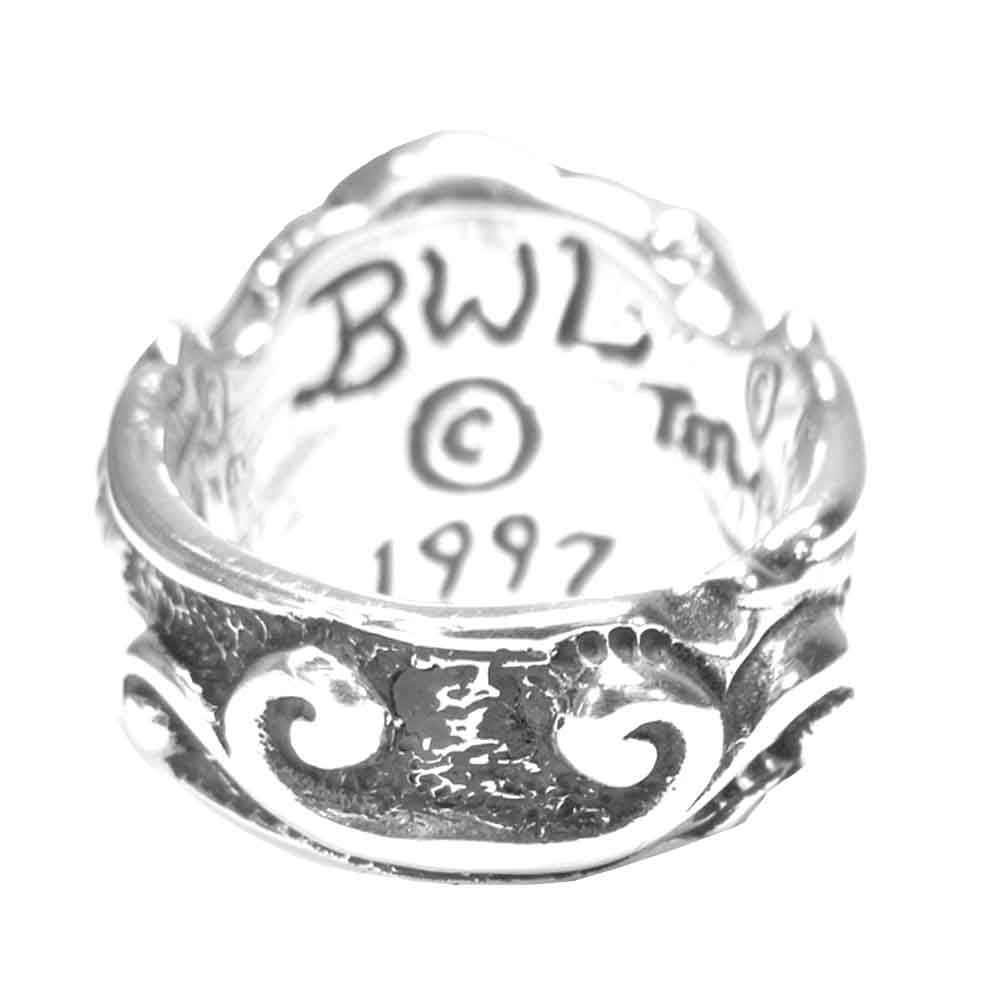BILL WALL LEATHER ビルウォールレザー ギャラ付 ゴシッククロス ヴィンテージスカル リング ブルーストーン カスタム シルバー系【中古】