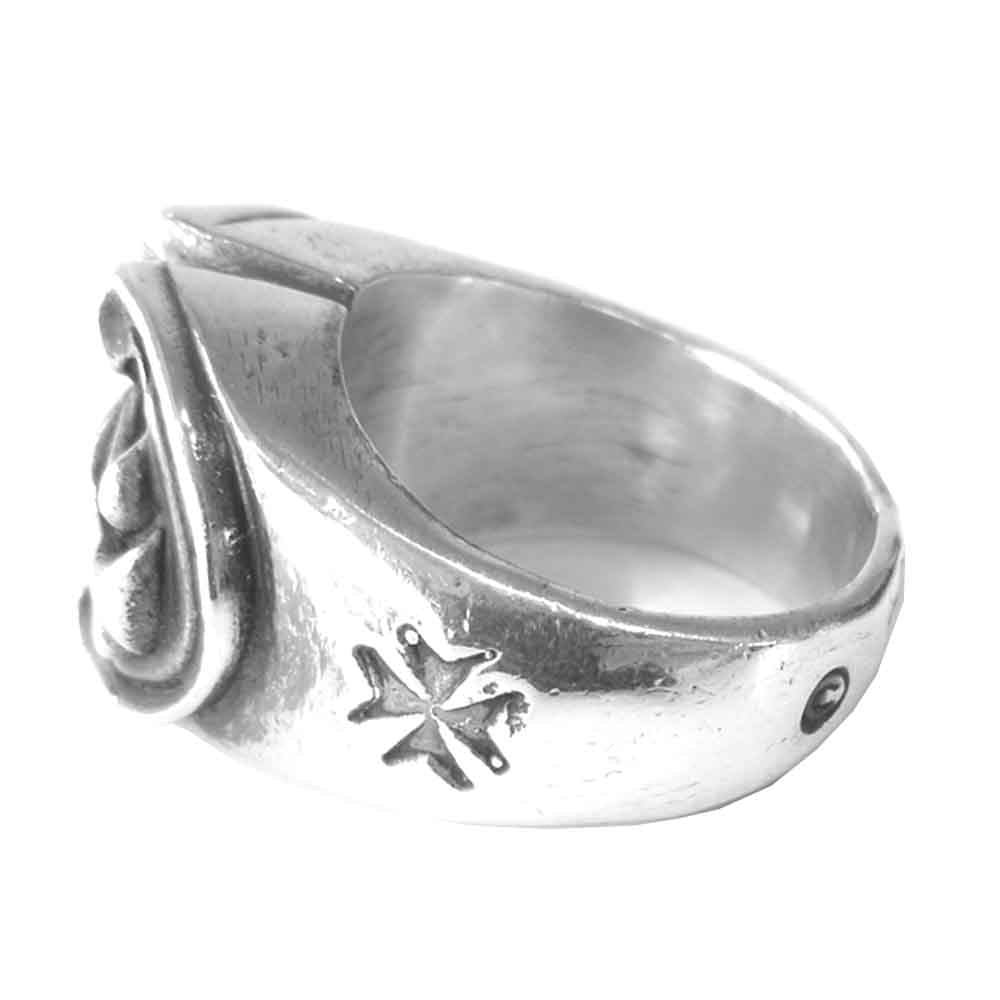 GABOR ガボール 国内正規店販売証明付属 Sculpted oval ring スカルプテッド オーバル リング シルバー系 17号程度【中古】