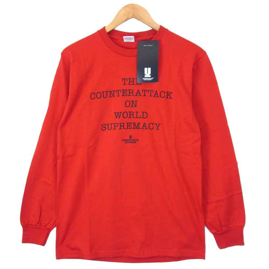 Supreme シュプリーム 18SS SPU3804 × アンダーカバー UNDERCOVER Public Enemy Counter Attack L/S パブリックエネミー カウンターアタック ロングスリーブ  レッド系 S【新古品】【未使用】【中古】