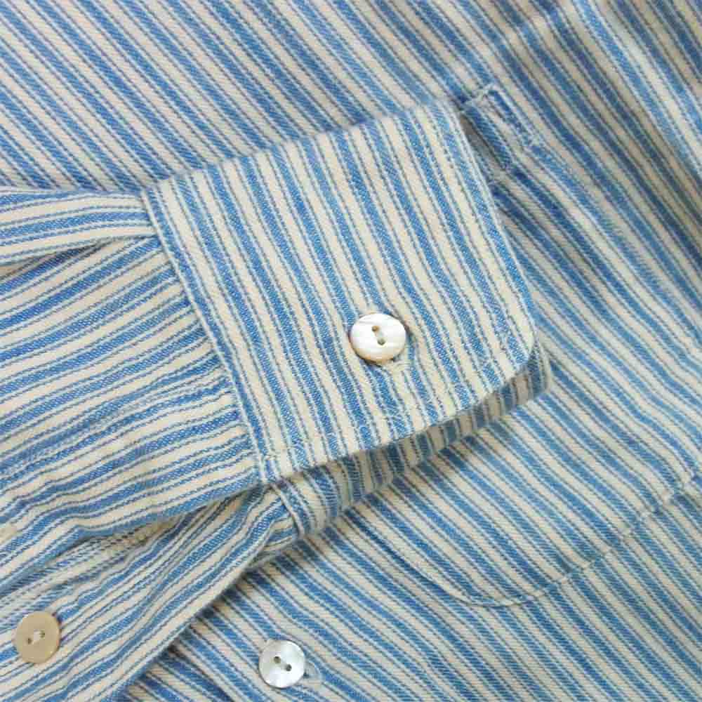 ORGUEIL オルゲイユ OR-5002B Windsor Collar ウィンザーカラー ストライプ シャツ ブルー系 36【美品】【中古】