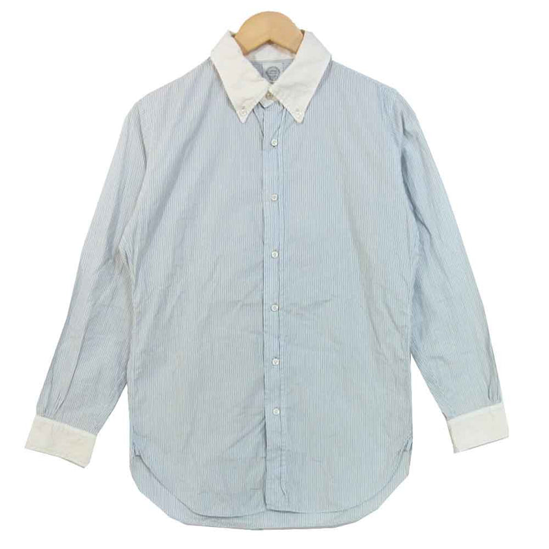 ORGUEIL オルゲイユ OR-5026B Stripe Button Down Shirt ストライプ ボタンダウン シャツ ホワイト×ブルー系 36【中古】