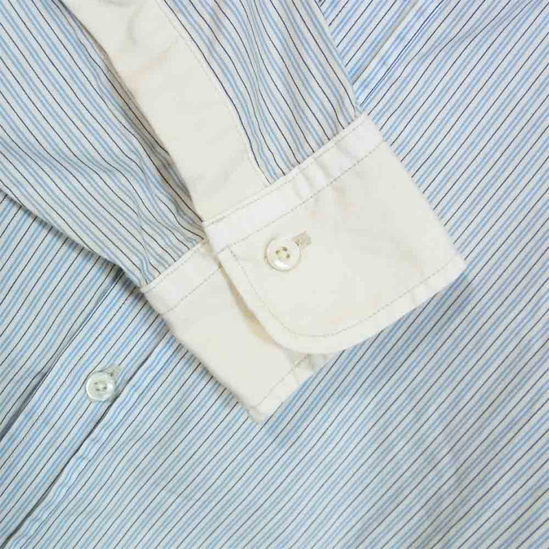 ORGUEIL オルゲイユ OR-5026B Stripe Button Down Shirt ストライプ ボタンダウン シャツ ホワイト×ブルー系 36【中古】