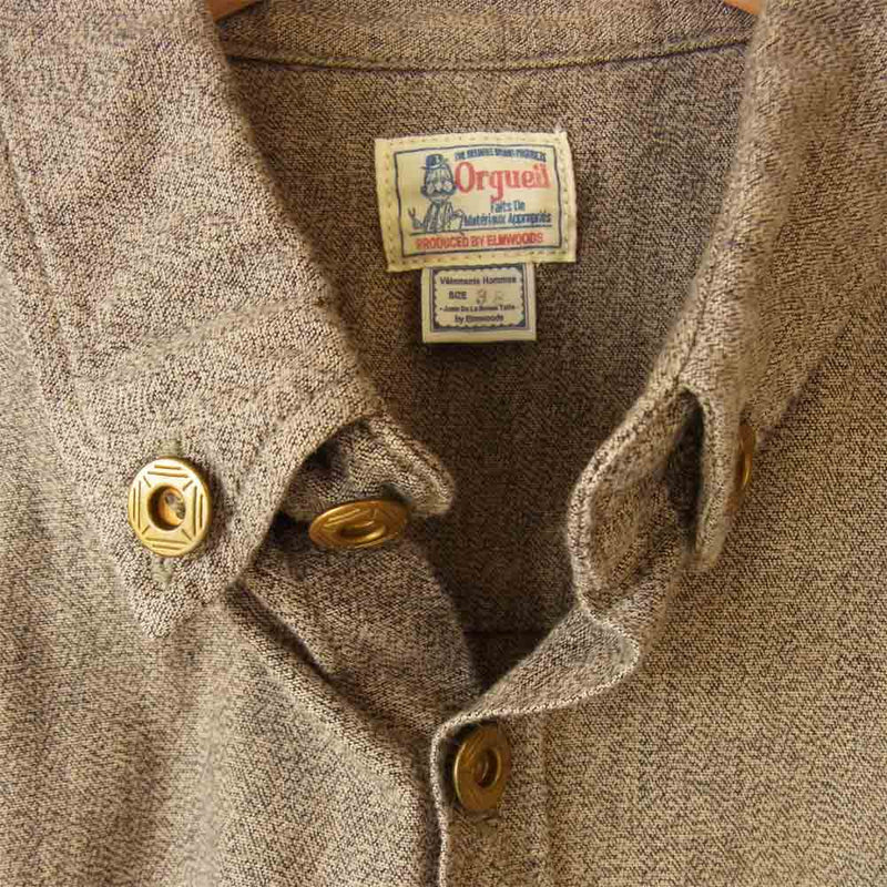 ORGUEIL オルゲイユ OR-069B Button Down Shirt 真鍮ボタン ダウン シャツ グレー系 38【美品】【中古】