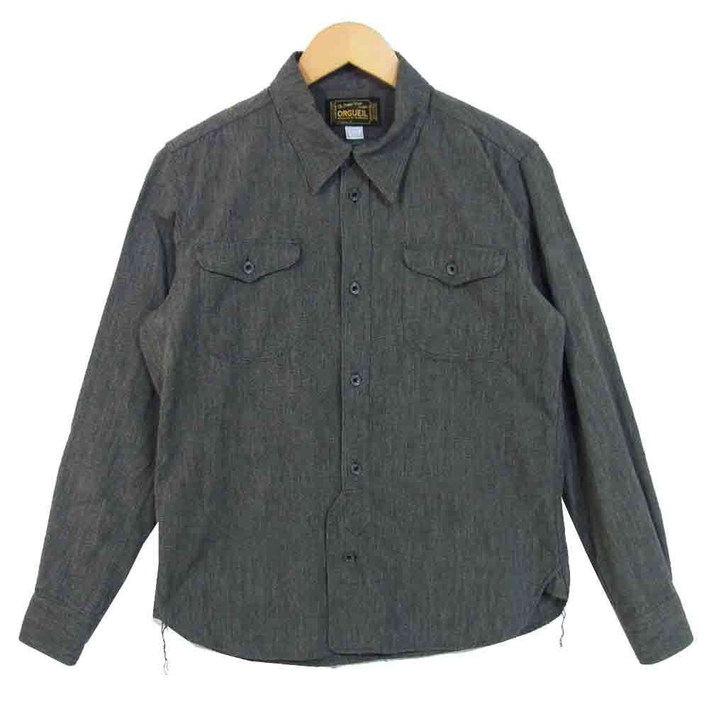 ORGUEIL オルゲイユ OR-5023A Classic Work Shirt クラシック ワークシャツ ブラック系 38【美品】【中古】