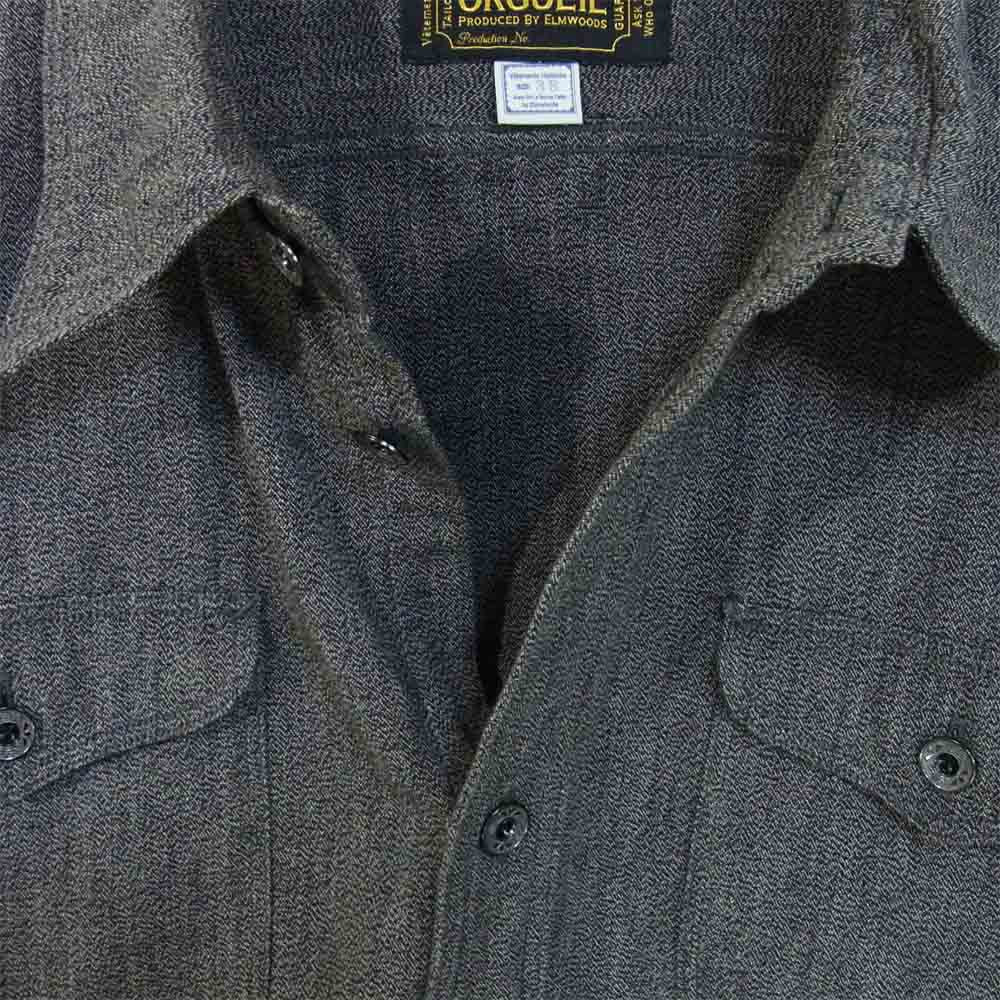ORGUEIL オルゲイユ OR-5023A Classic Work Shirt クラシック ワークシャツ ブラック系 38【美品】【中古】
