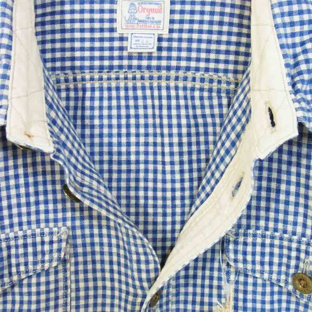 ORGUEIL オルゲイユ OR-070B Classic Work Shirt ギンガムチェック ワークシャツ ブルー系 38【美品】【中古】