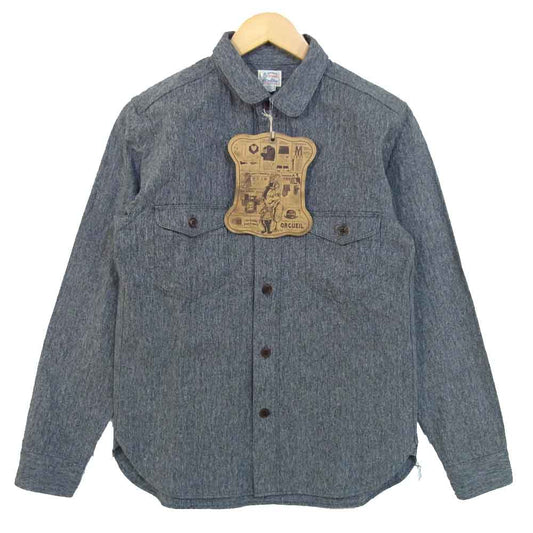 ORGUEIL オルゲイユ OR-004B Refined Work Shirt リファインド ワーク シャツ グレー系 38【美品】【中古】