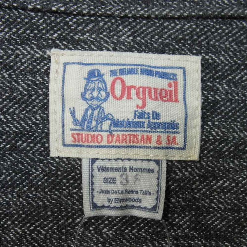 ORGUEIL オルゲイユ OR-004B Refined Work Shirt リファインド ワーク シャツ グレー系 38【美品】【中古】