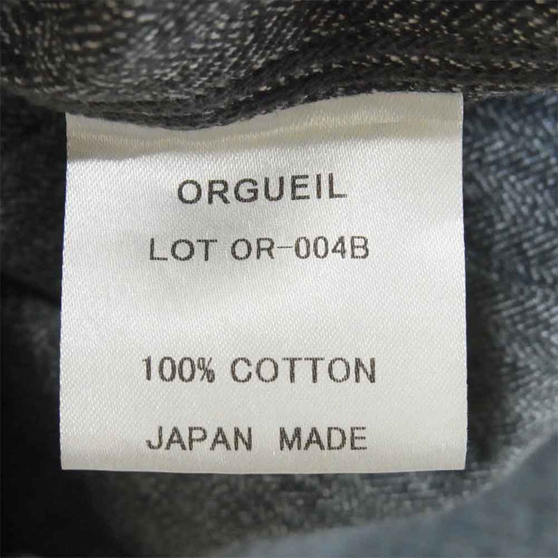 ORGUEIL オルゲイユ OR-004B Refined Work Shirt リファインド ワーク シャツ グレー系 38【美品】【中古】