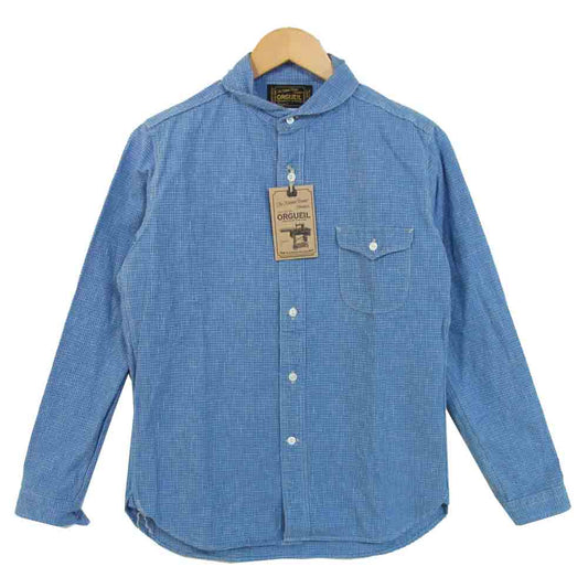 ORGUEIL オルゲイユ OR-5007F 未使用品 Shawl Collar Shirt ショールカラー シャツ インディゴブルー系 36【極上美品】【中古】