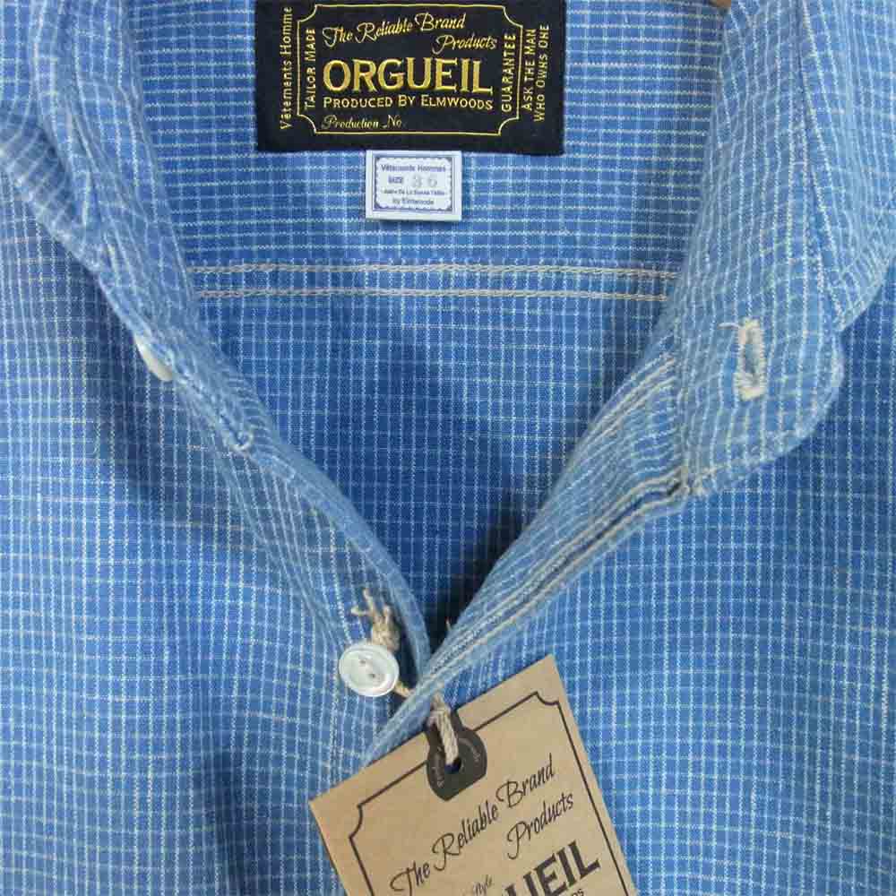 ORGUEIL オルゲイユ OR-5007F 未使用品 Shawl Collar Shirt ショールカラー シャツ インディゴブルー系 36【極上美品】【中古】