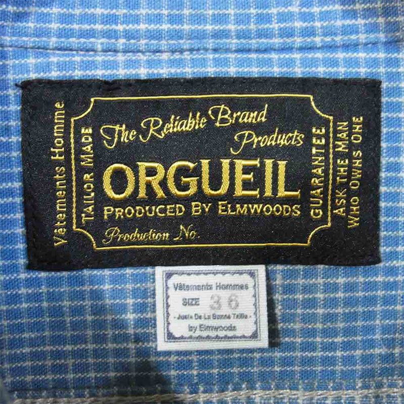 ORGUEIL オルゲイユ OR-5007F 未使用品 Shawl Collar Shirt ショールカラー シャツ インディゴブルー系 36【極上美品】【中古】
