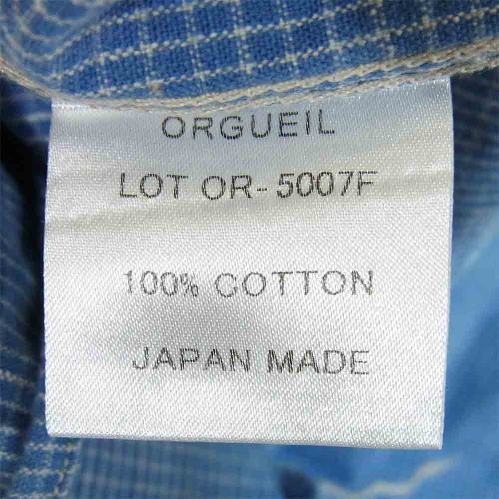 ORGUEIL オルゲイユ OR-5007F 未使用品 Shawl Collar Shirt ショールカラー シャツ インディゴブルー系 36【極上美品】【中古】