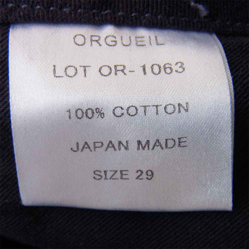 ORGUEIL オルゲイユ OR-1063 Work Pants ヘリンボーン ワークパンツ ネイビー系 29【美品】【中古】