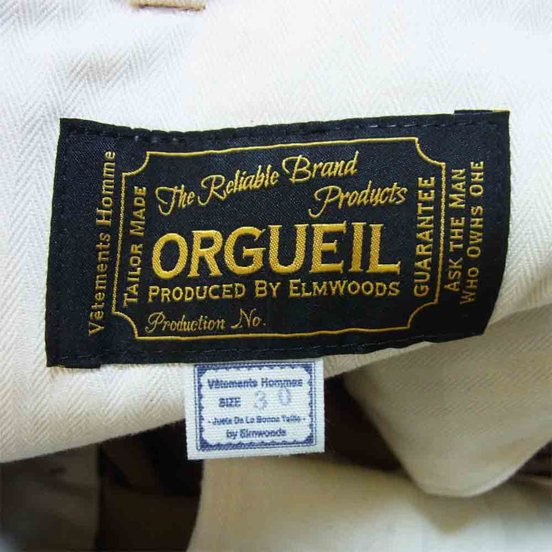 ORGUEIL オルゲイユ OR-1059 Trousers  モールスキン トラウザー パンツ ベージュ系 30【美品】【中古】