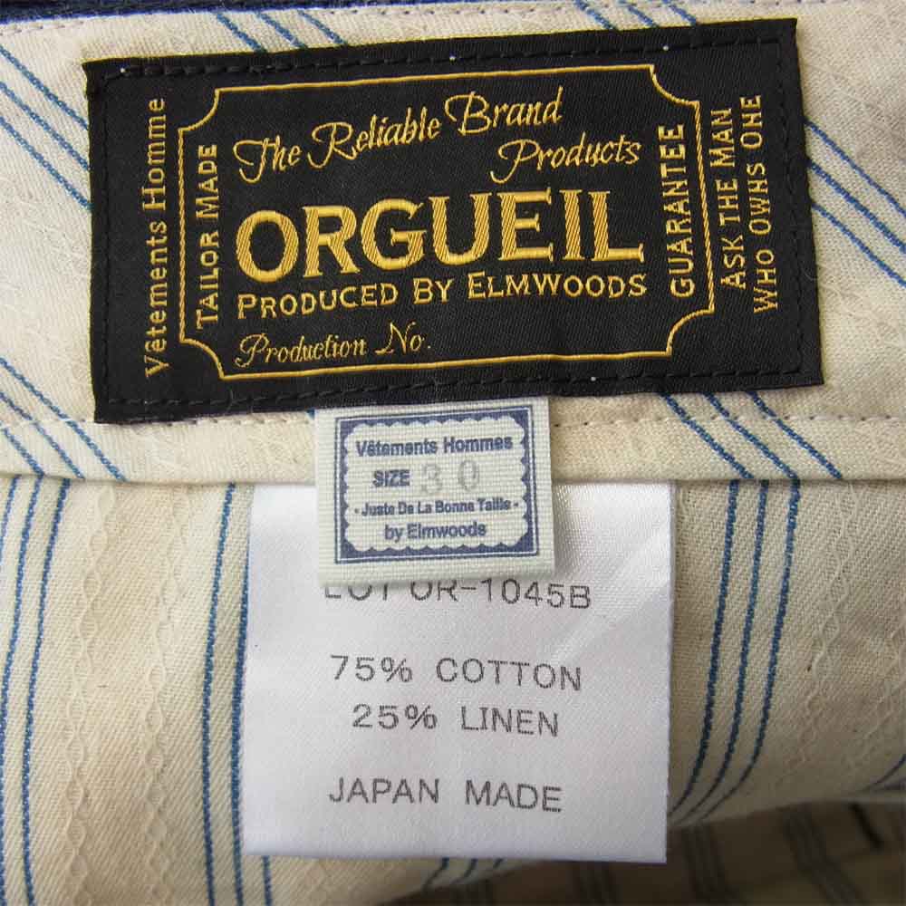 ORGUEIL オルゲイユ OR-1045B Herringbone Trouser ヘリンボーン トラウザー パンツ インディゴブルー系 30【美品】【中古】