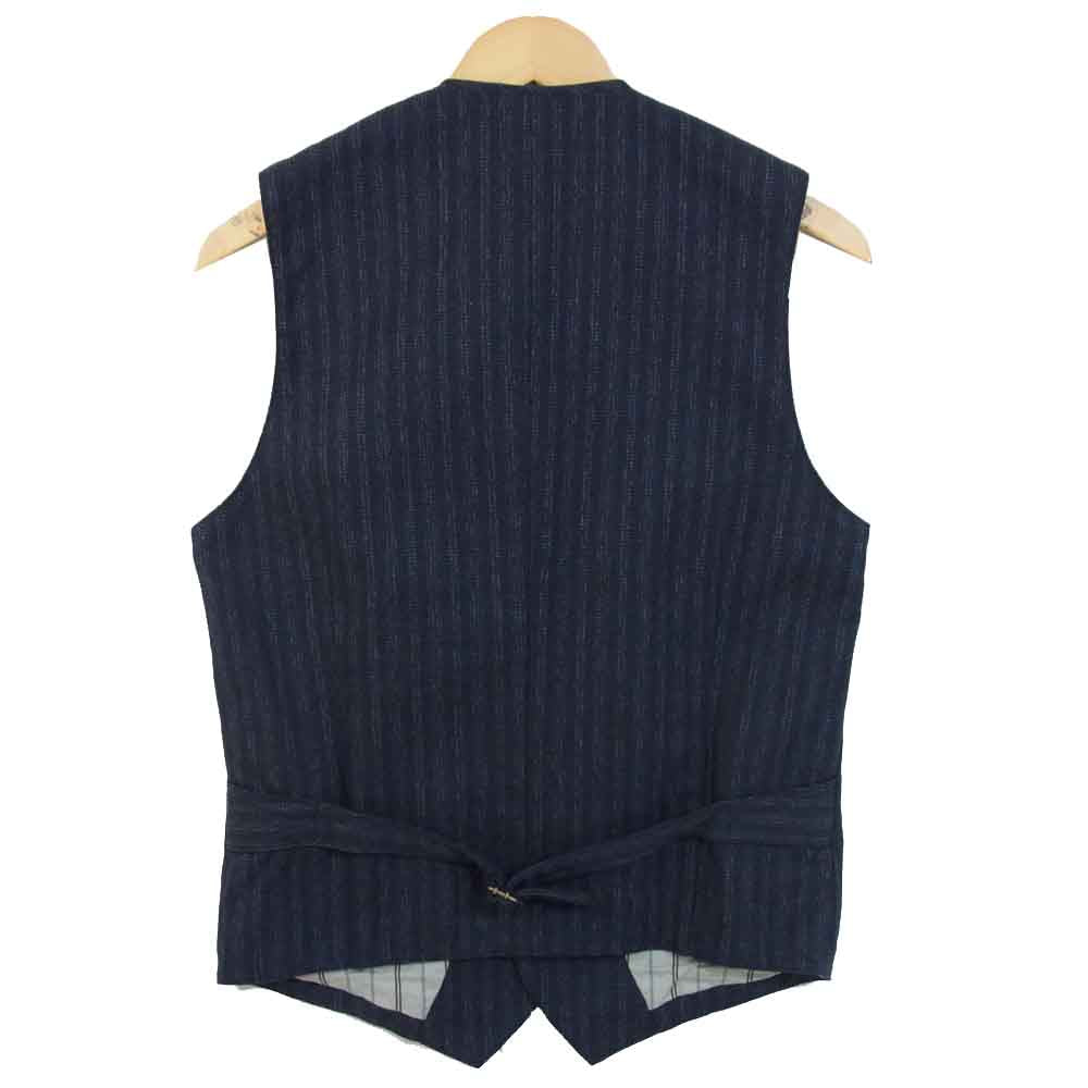ORGUEIL オルゲイユ OR-4131A French Stripe Gilet フレンチ ストライプ ジレ ベスト ネイビー系 38【美品】【中古】