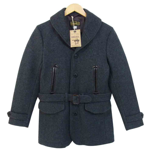 ORGUEIL オルゲイユ OR4001 Mackinaw Jacket マッキーノ ジャケット フロントベルト ウール コート グレー系 38【美品】【中古】