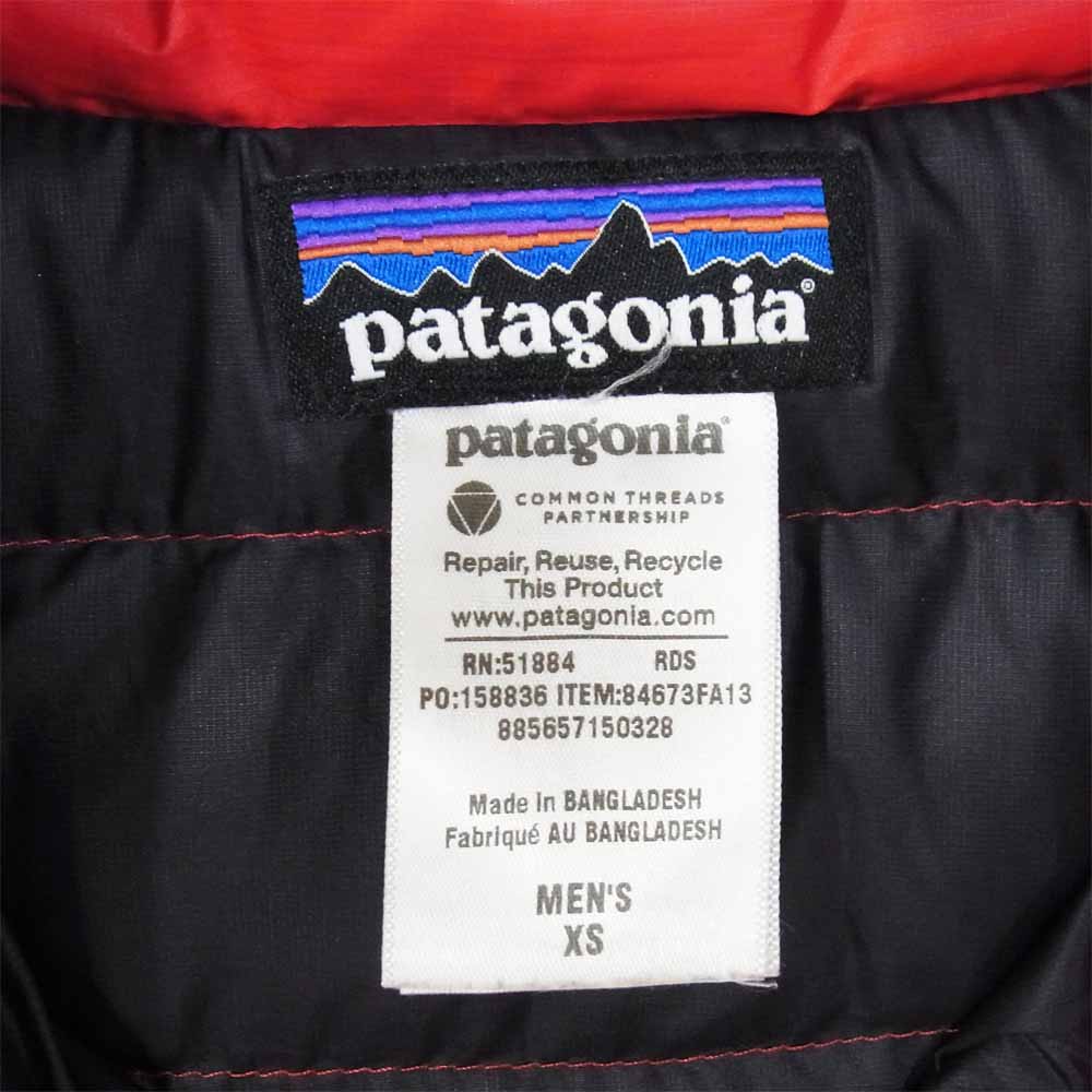 patagonia パタゴニア 13年製 84673 Down Sweater ダウン セーター ジャケット レッド系 XS【中古】