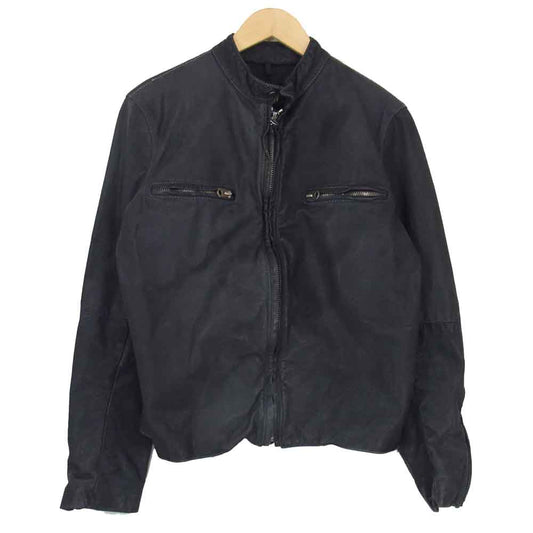 Levi's リーバイス イタリア製 LVC J-100型 レザー 加工 シングル ライダースジャケット ブラック系【中古】