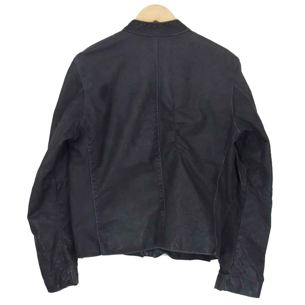 Levi's リーバイス イタリア製 LVC J-100型 レザー 加工 シングル ライダースジャケット ブラック系【中古】