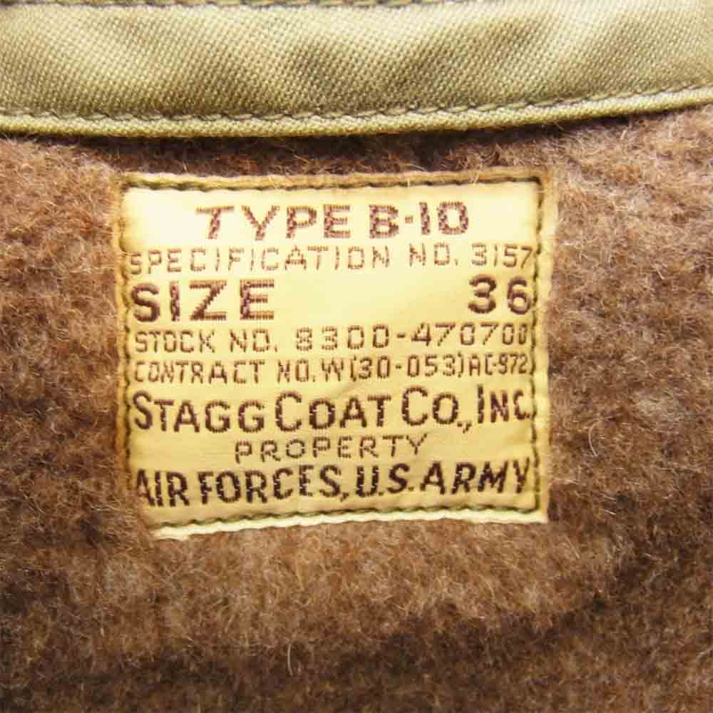 The REAL McCOY'S ザリアルマッコイズ B-10 STAGGCOAT 実名復刻 フライトジャケット カーキ系 36【美品】【中古】