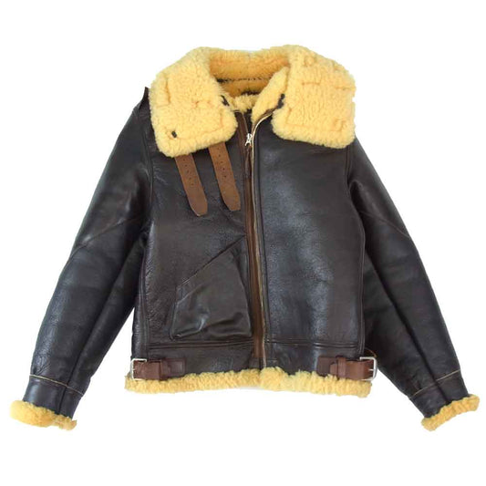 THE FEW ザフュー B-3 ROUGH WEAR ラフウェア 実名復刻 フライト ジャケット ムートンジャケット ダークブラウン系 36【中古】