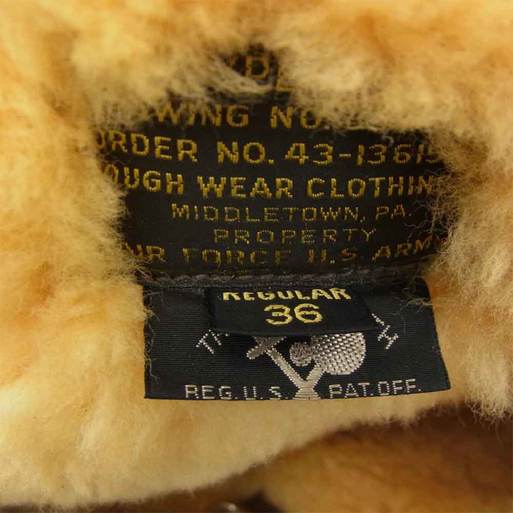 THE FEW ザフュー B-3 ROUGH WEAR ラフウェア 実名復刻 フライト ジャケット ムートンジャケット ダークブラウン系 36【中古】