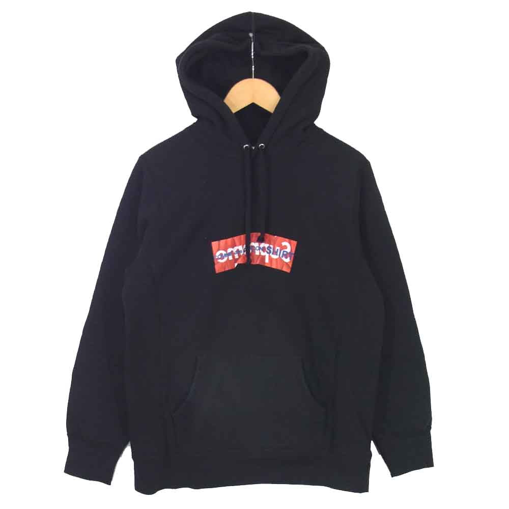 Supreme シュプリーム 17SS COMME des GARCONS SHIRT コムデギャルソンシャツ Box Logo Hooded Sweatshirt ボックスロゴ フーデッド スウェットシャツ ブラック系 M【中古】