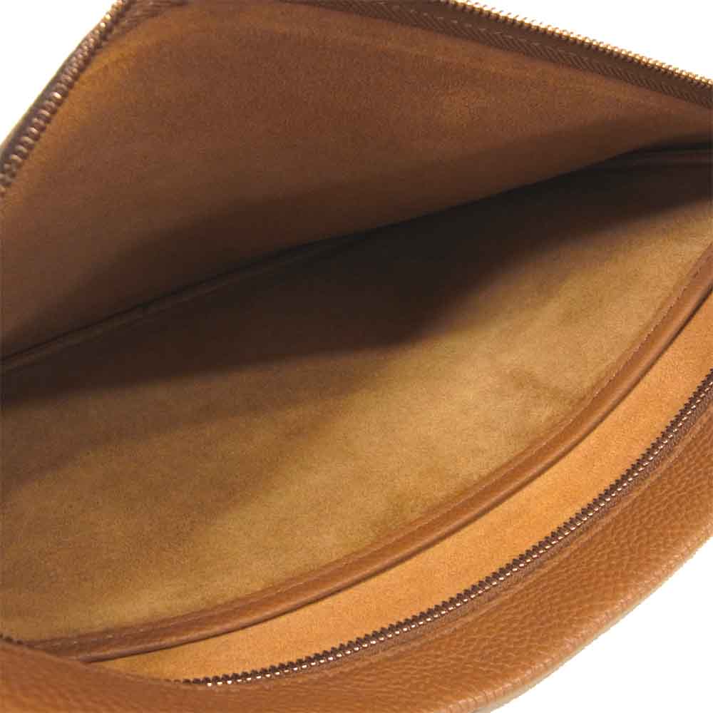 イタダキ レザー クラッチ バッグ ブラウン系【美品】【中古】