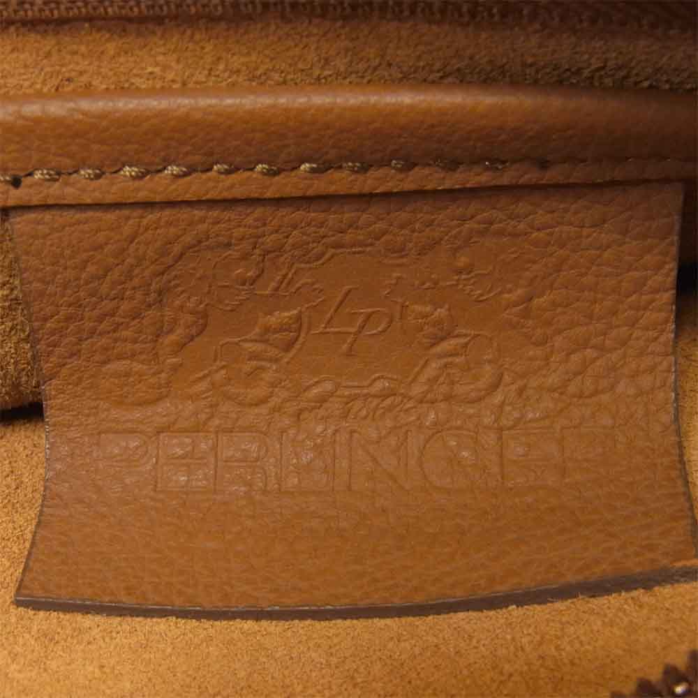 イタダキ レザー クラッチ バッグ ブラウン系【美品】【中古】