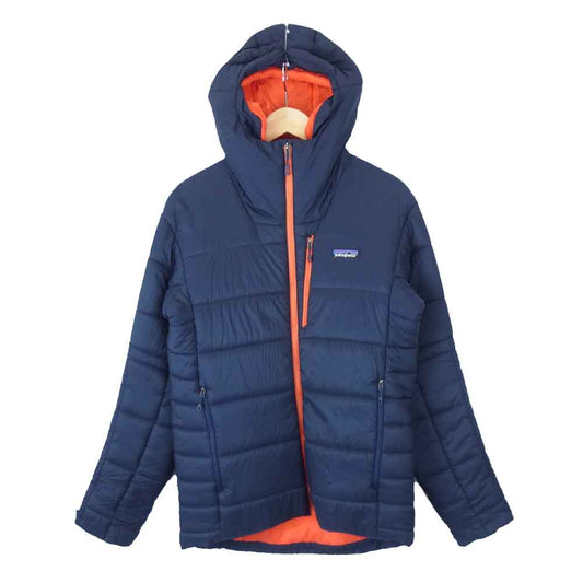 patagonia パタゴニア 84390 Hyper Puff Hoody ハイパーパフフーディ 中綿 ナイロンパーカー ジャケット ダークネイビー系 オレンジ系 S【美品】【中古】