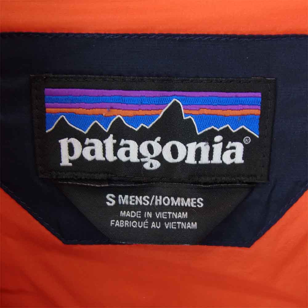 patagonia パタゴニア 84390 Hyper Puff Hoody ハイパーパフフーディ 中綿 ナイロンパーカー ジャケット ダークネイビー系 オレンジ系 S【美品】【中古】