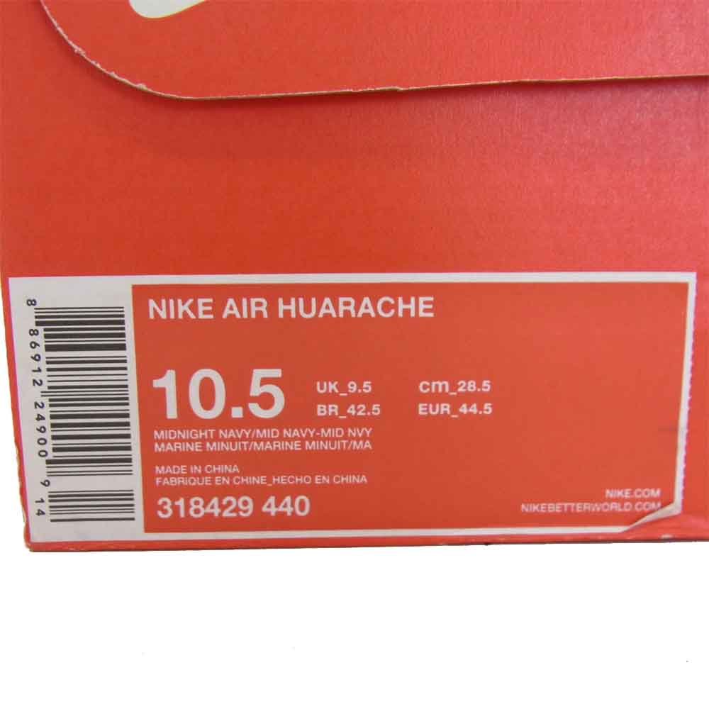 NIKE ナイキ 318429-440 AIR HUARACHE エアハラチ ネイビー ネイビー系 28.5cm【美品】【中古】