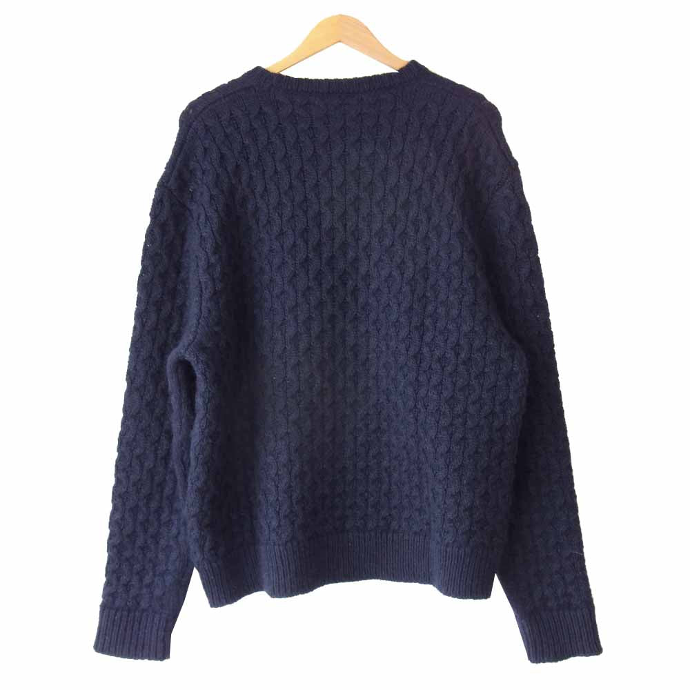 RAF SIMONS ラフシモンズ 19AW バタフライチャーム付き モヘア混 ニット セーター ネイビー系 M【美品】【中古】