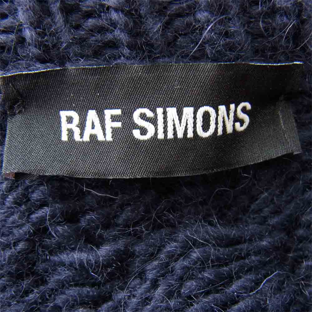 RAF SIMONS ラフシモンズ 19AW バタフライチャーム付き モヘア混 ニット セーター ネイビー系 M【美品】【中古】