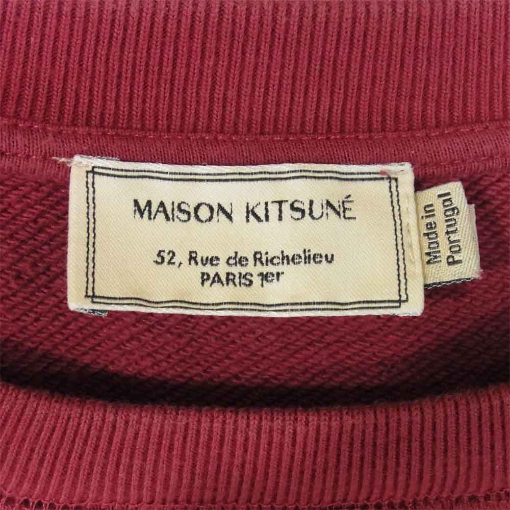 MAISON KITSUNE メゾンキツネ 前V ロゴ スウェット エンジ系 S【中古】