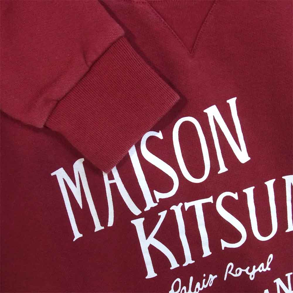 MAISON KITSUNE メゾンキツネ 前V ロゴ スウェット エンジ系 S【中古】
